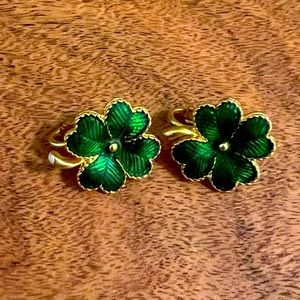 Vintage Avon four leaf clover earrings